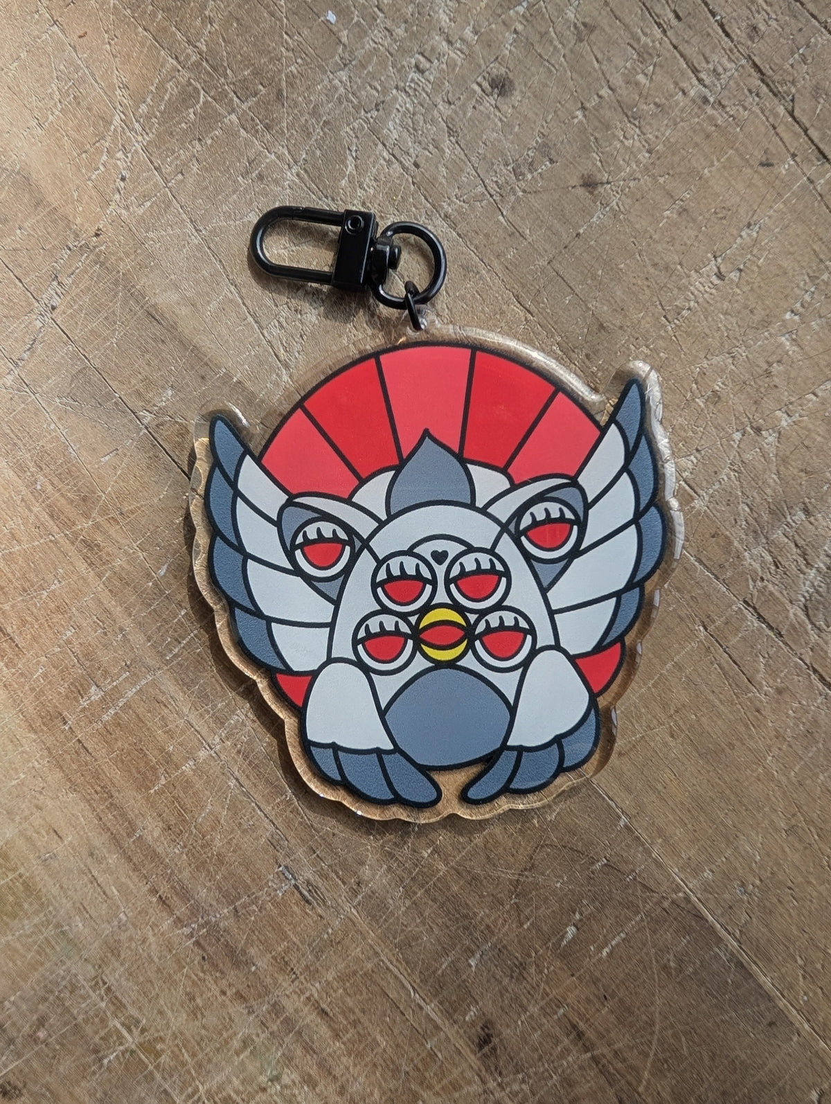 Red biblically accurate angel keychain