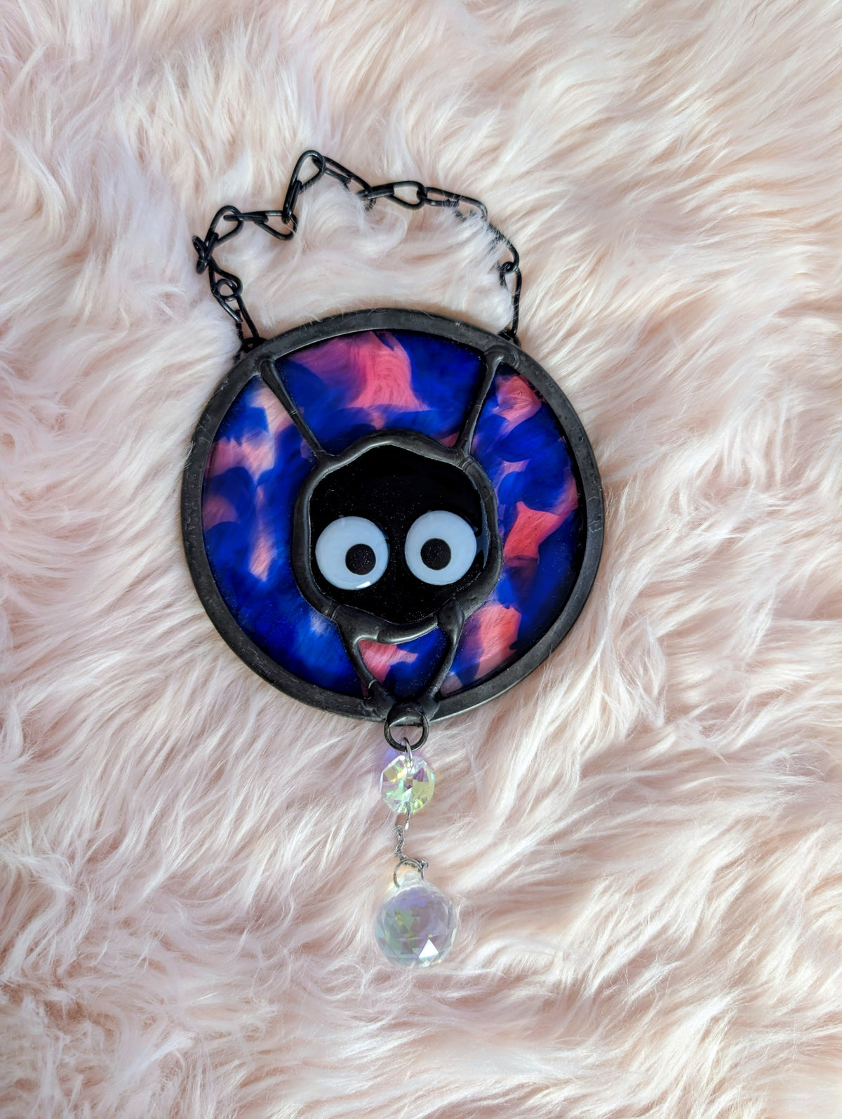 Blue & Pink Soot stained glass