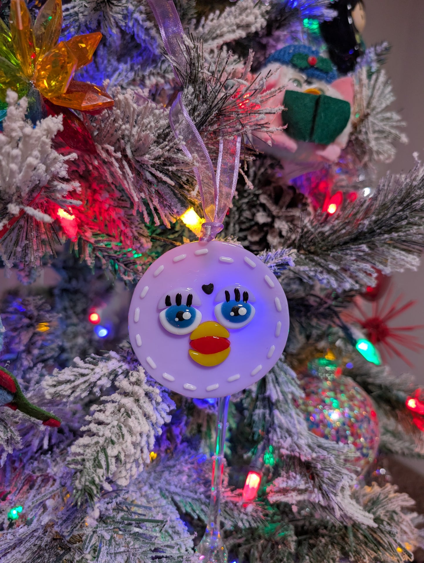 Glass Furby Ornament
