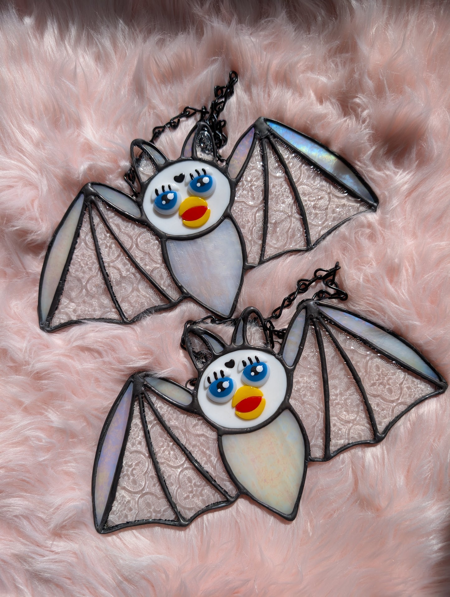 White Iridized Furby Bat