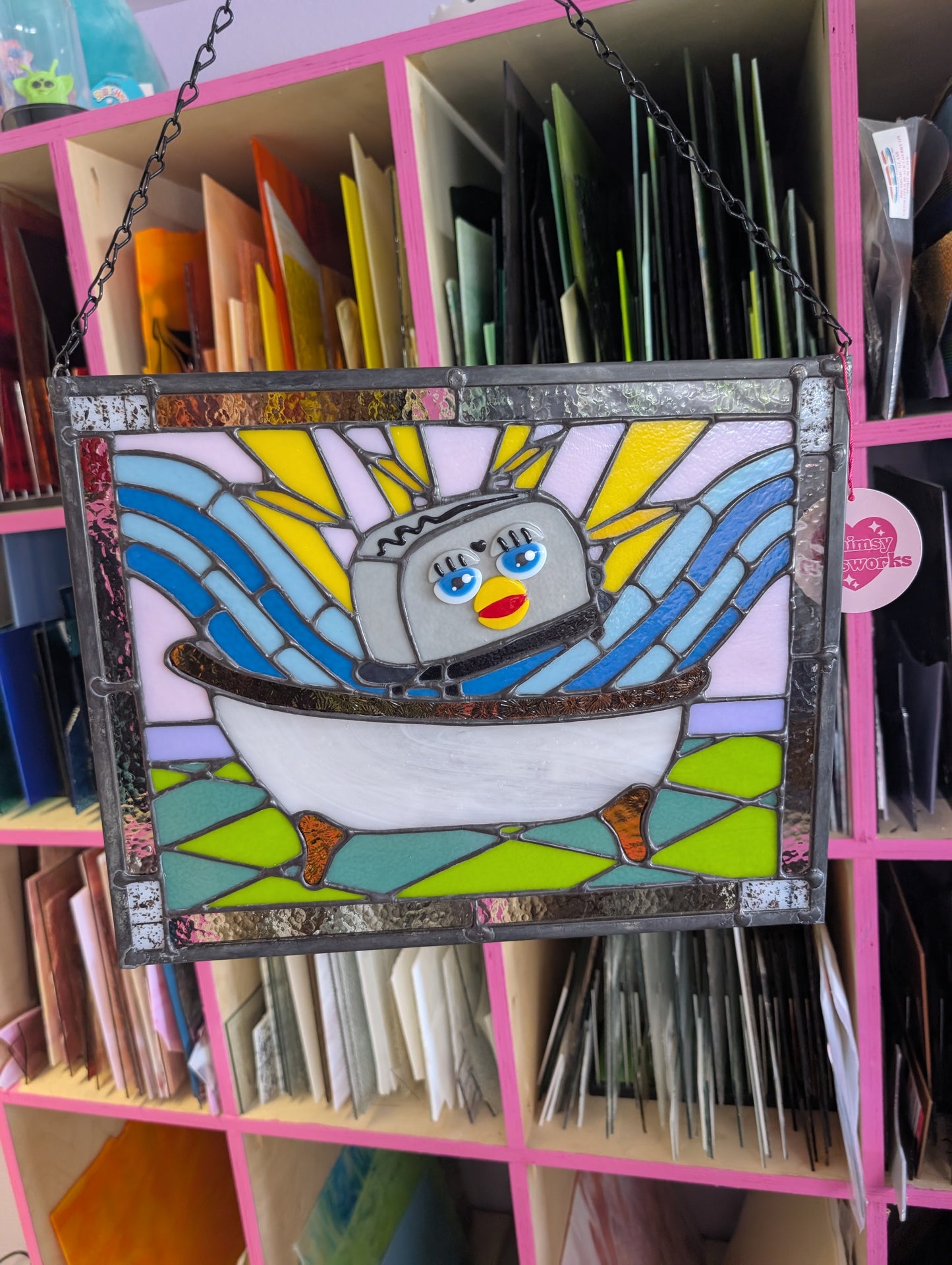 Furby Bath Bomb Stained Glass Panel