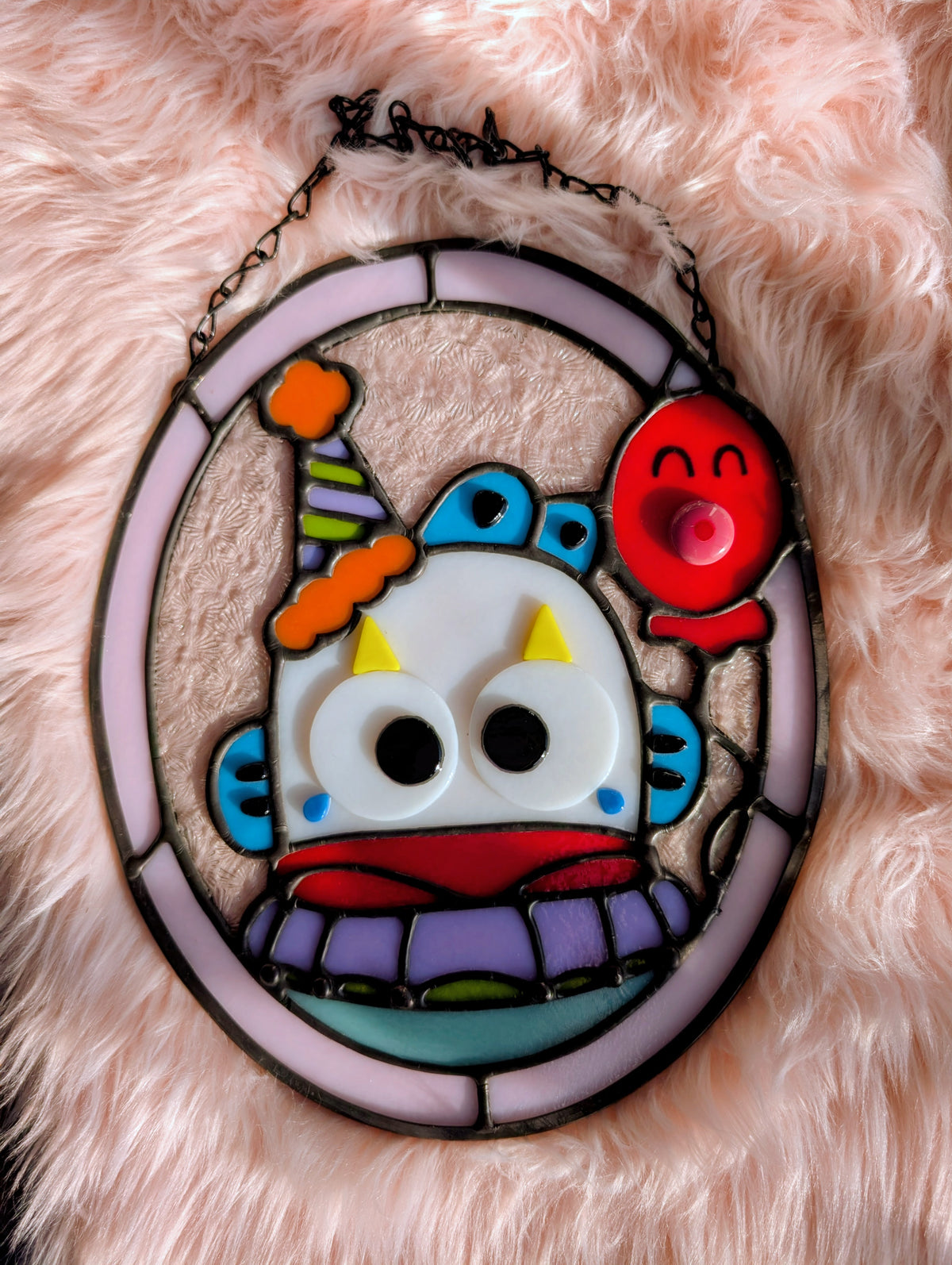 Clown fish stained glass panel- preorder