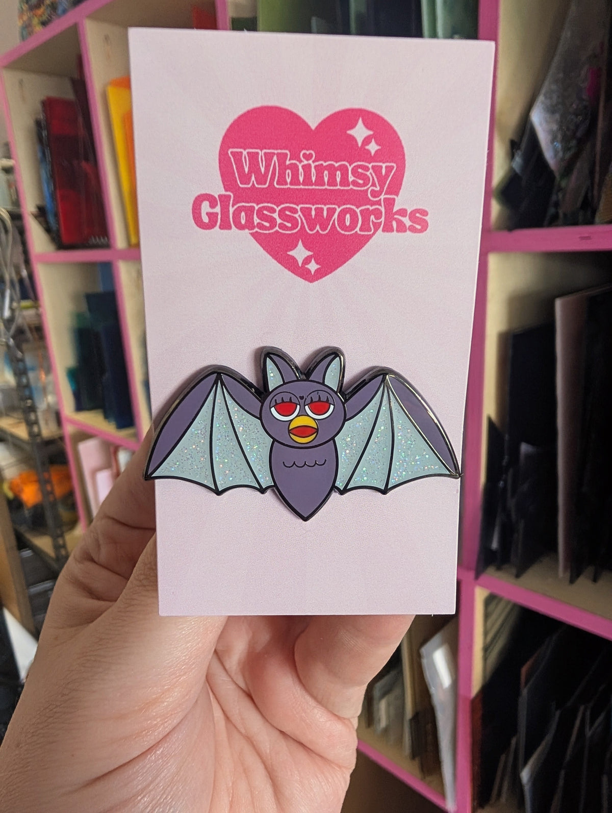 Enamel bat pin