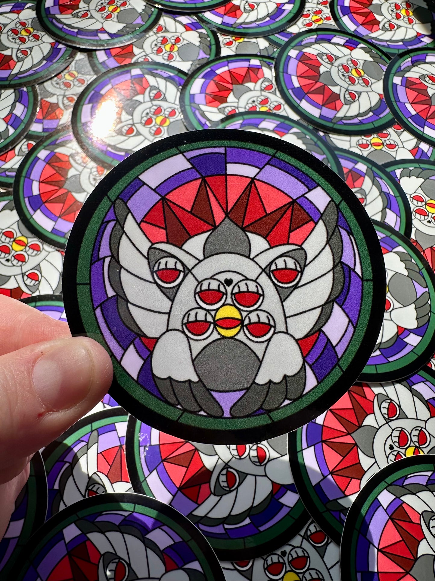 Dark Angel Stained Glass Sticker