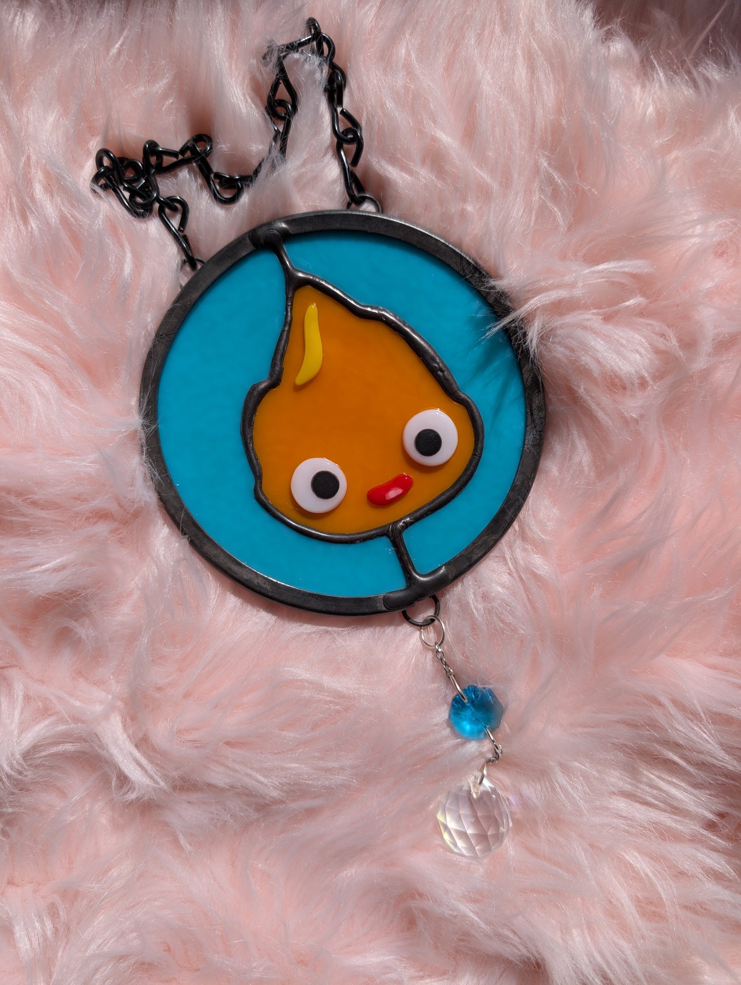 Calcifer Circle Stained Glass