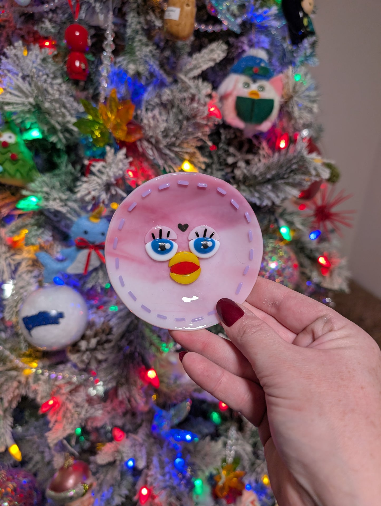 Pink(s) Fused Glass Furby Dishes