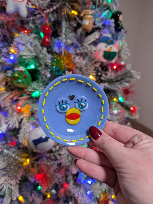 Purple & Periwinkle Fused Glass Furby Trinket Dishes