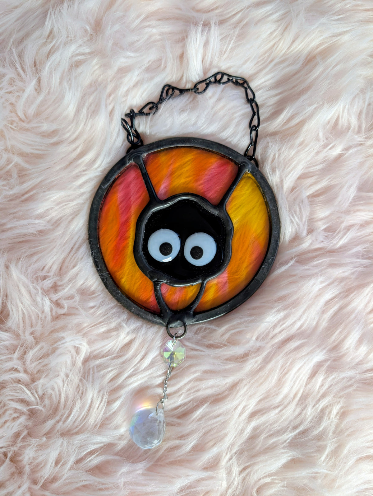 Yellow & Pink Soot stained glass