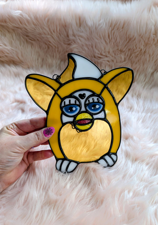 Orange & White Monster Stained Glass