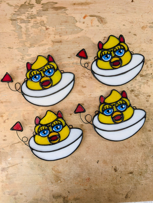 Devil Furby Egg Stained Glass