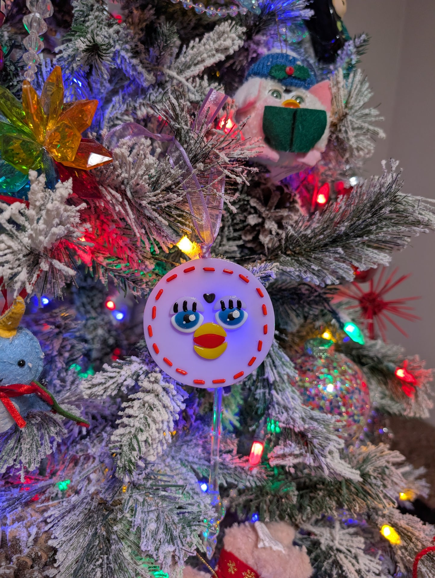 Glass Furby Ornament