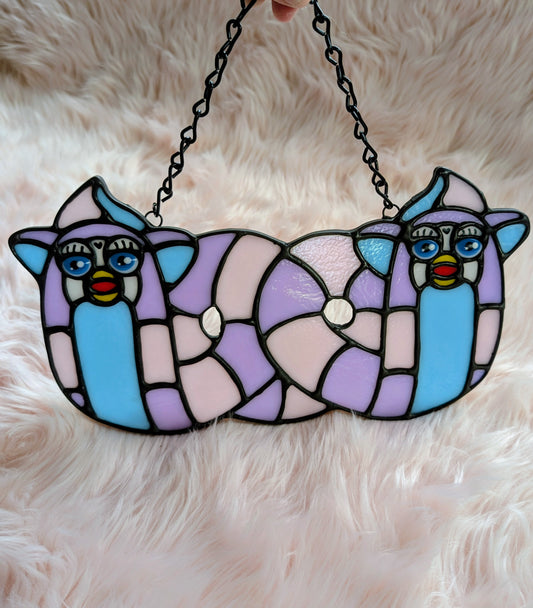 2 Headed Long Furby Stained Glass