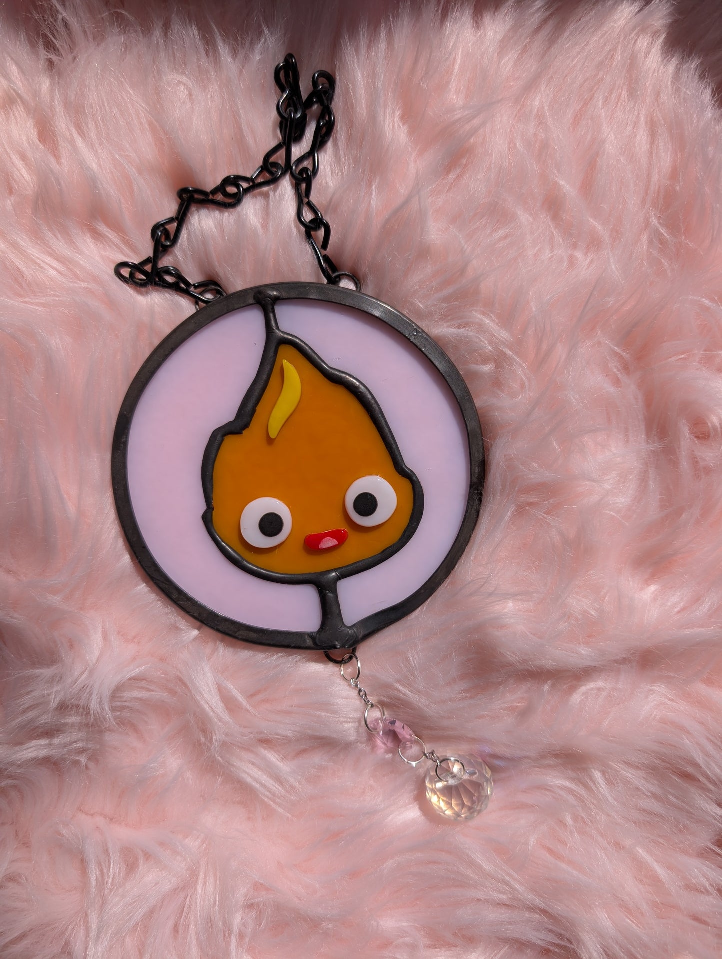 Calcifer Circle Stained Glass