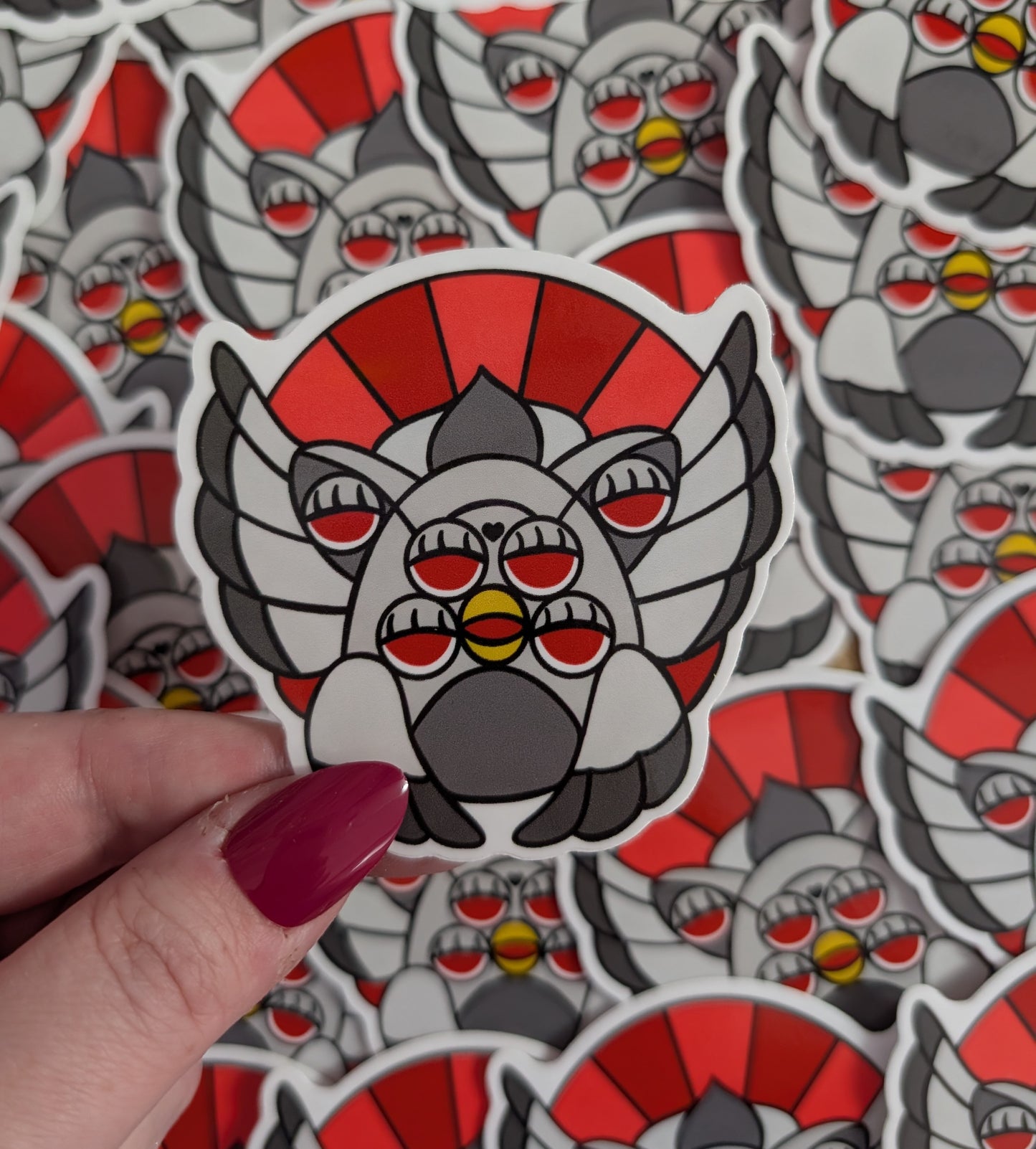 Dark Biblically Accurate Furby Angel Sticker