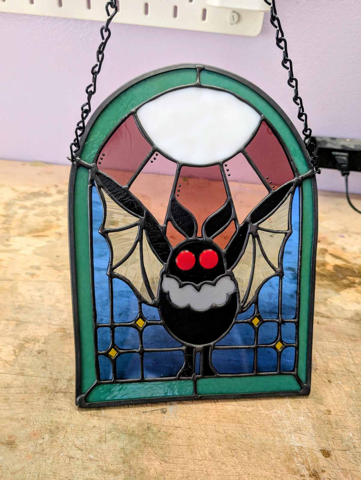 Moth Man Stained Glass Panel Preorder