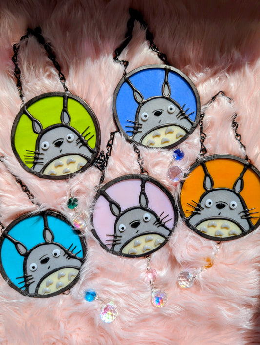 Totoro Circle Stained Glass