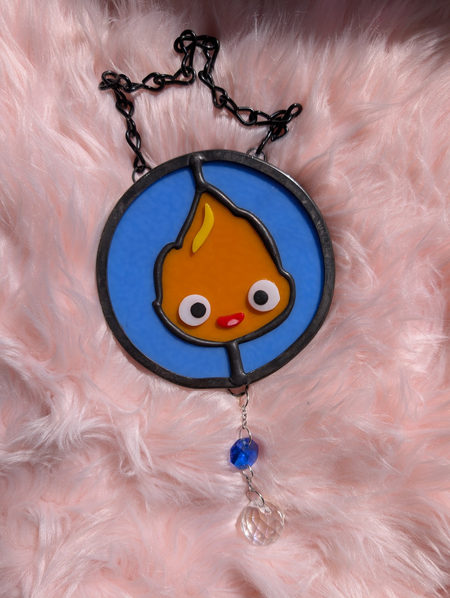 Calcifer Circle Stained Glass