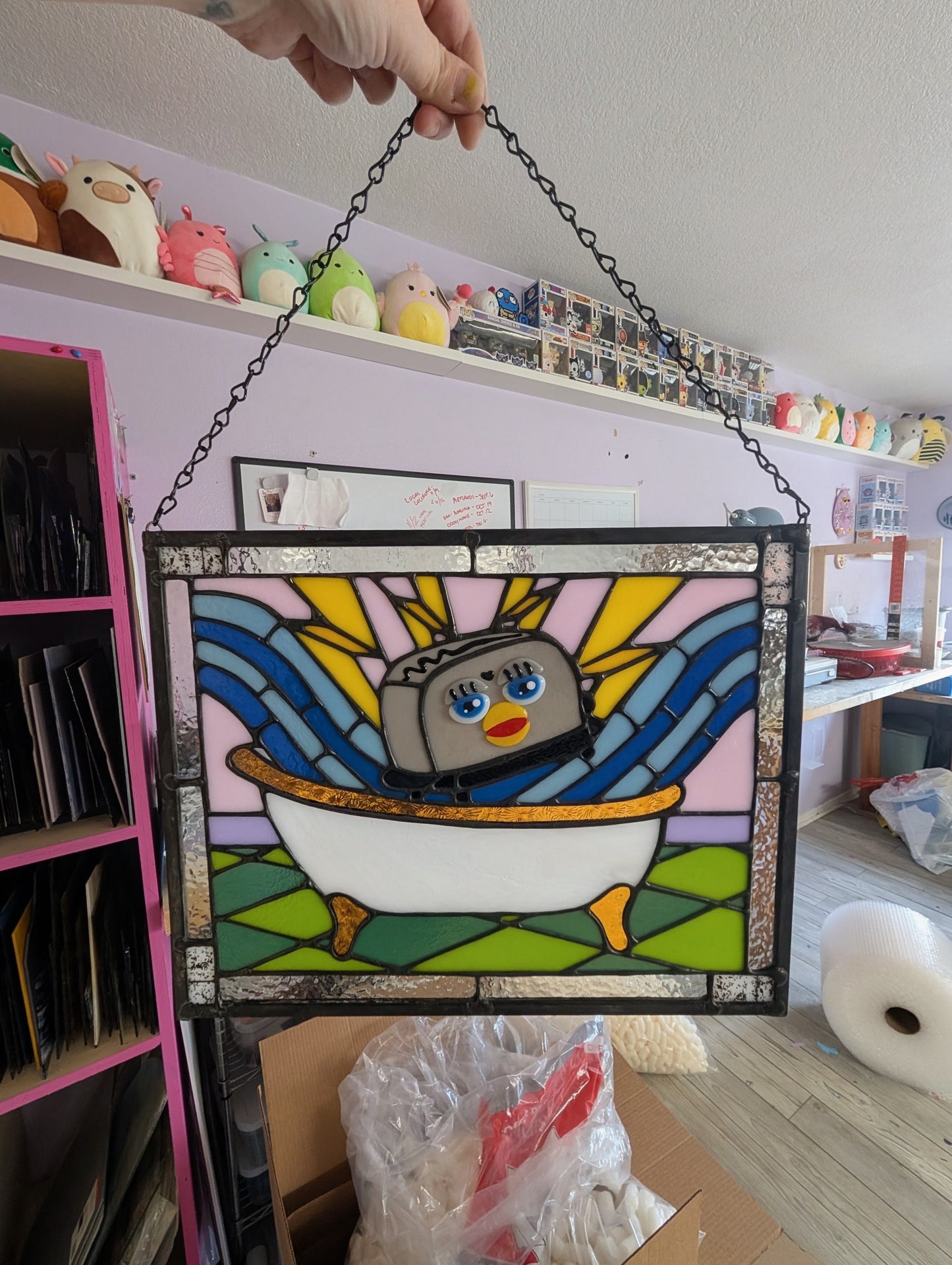 Furby Bath Bomb Stained Glass Panel