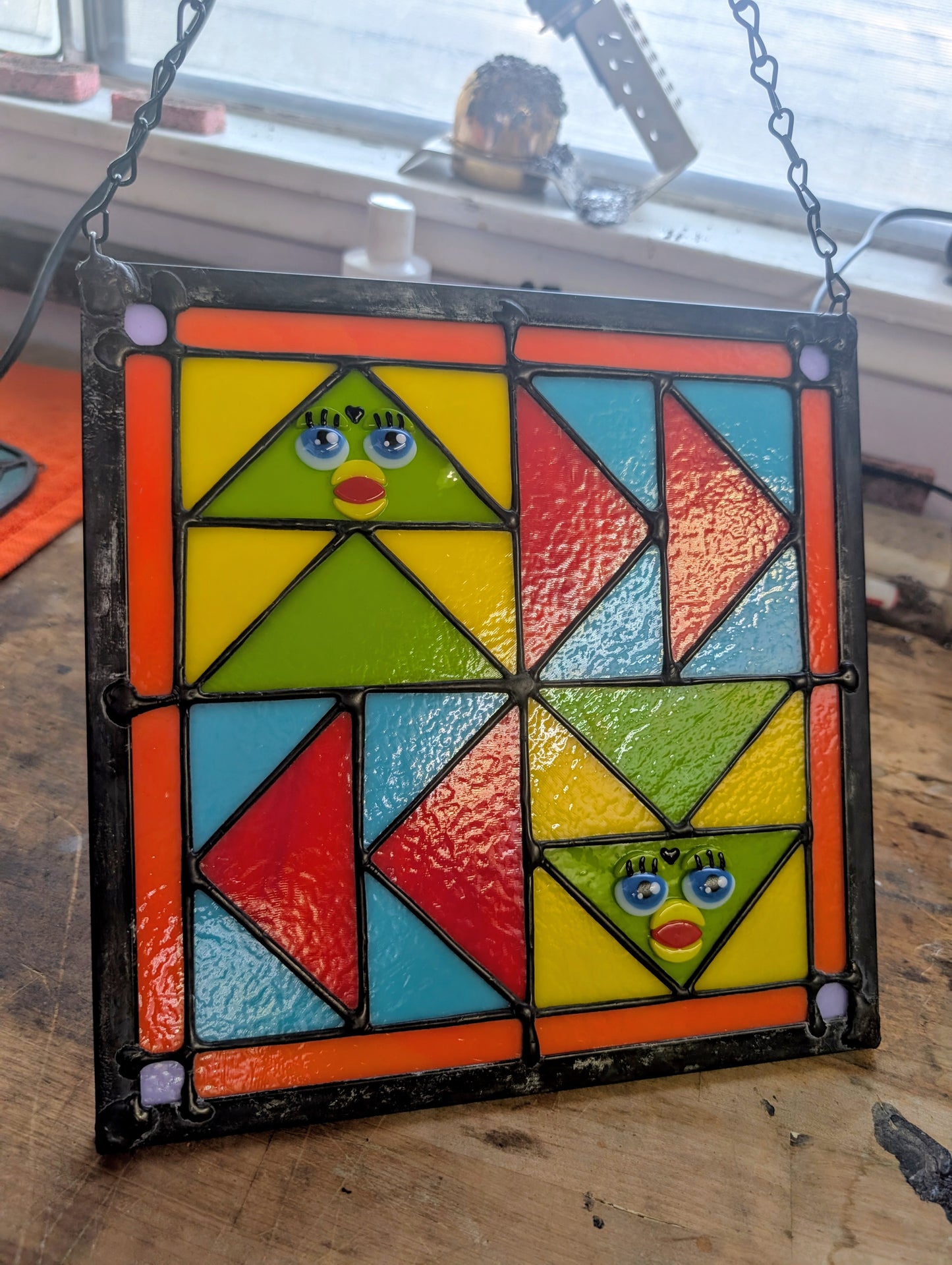Green Quilt Block 2 Panel