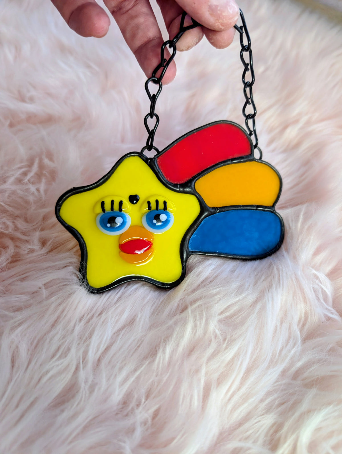 Shooting star stained glass