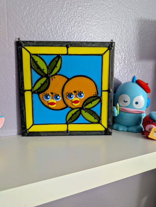 Orange Fused Glass Panel