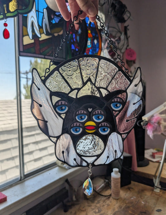 Dark Biblically Accurate Angel Stained Glass