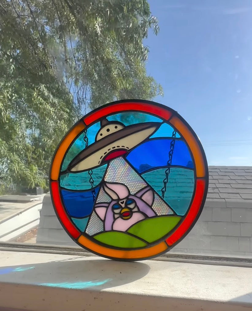 UFO Furby Stained Glass Panel
