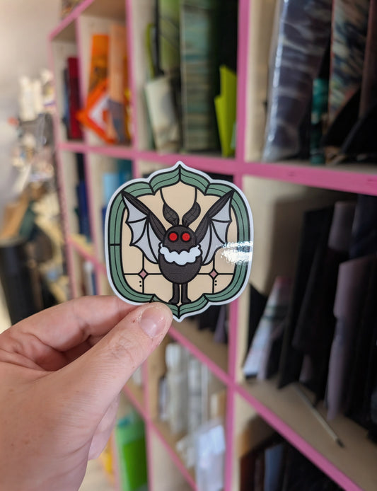 Stained Glass Moth Man Sticker