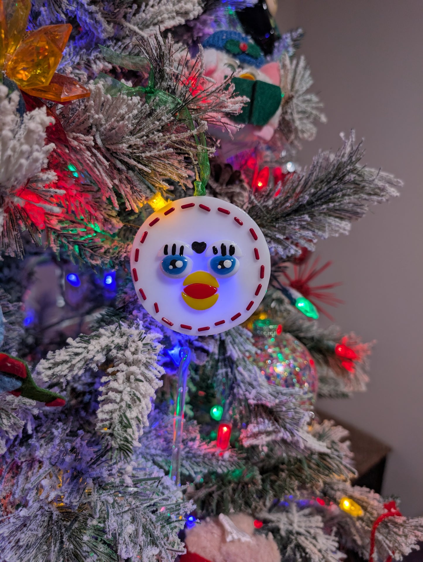 Glass Furby Ornament