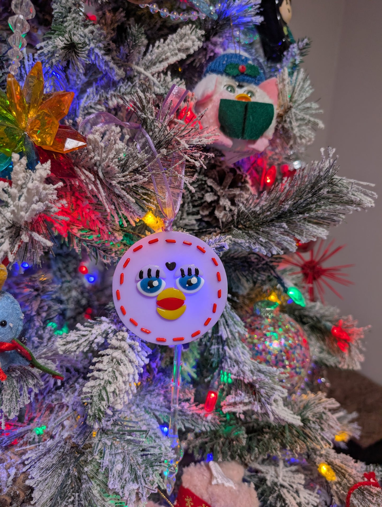 Glass Furby Ornament