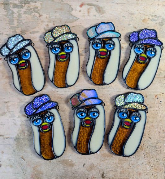 Cowboy Furby Hot Dog Stained Glass