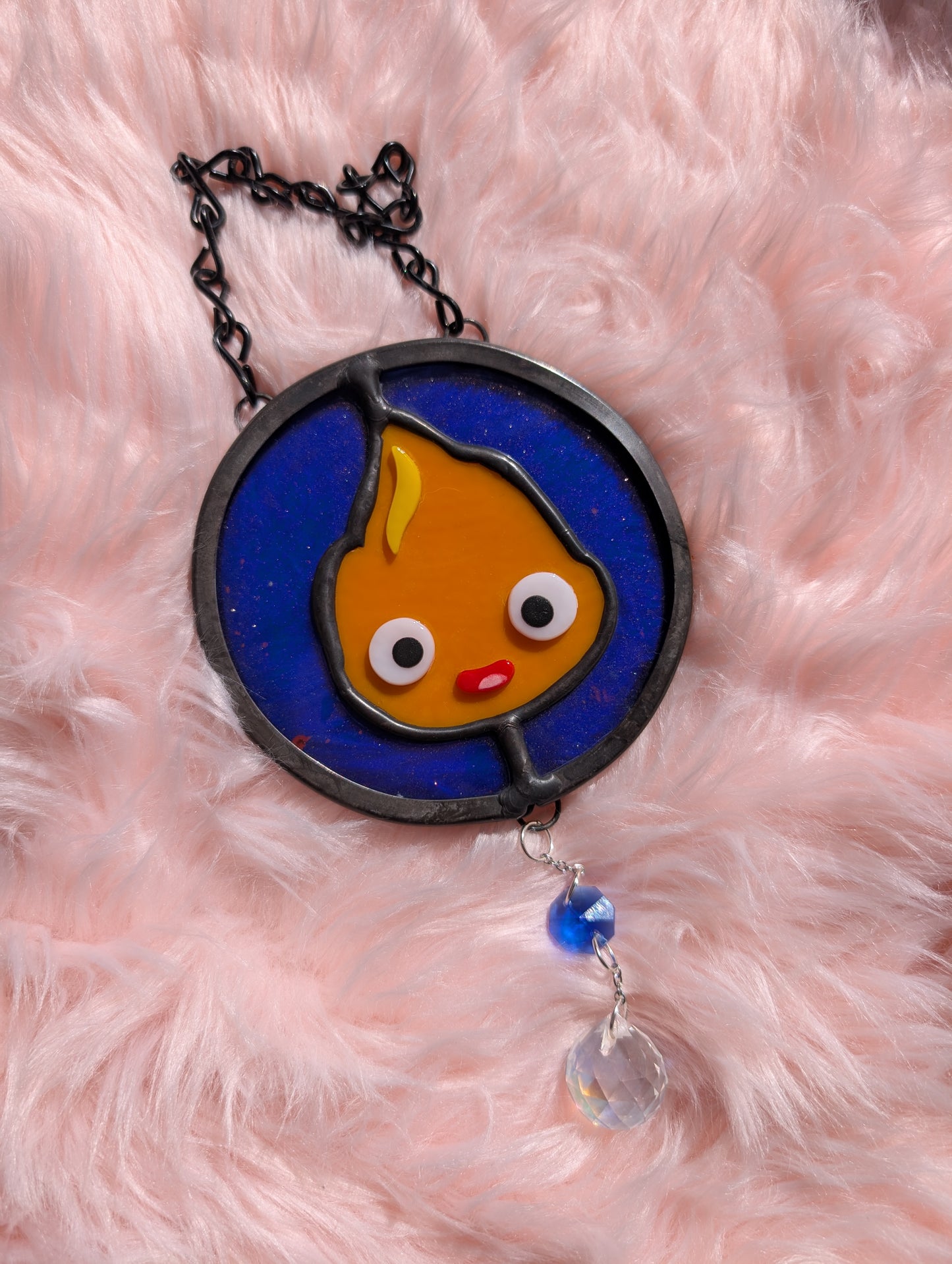 Calcifer Circle Stained Glass
