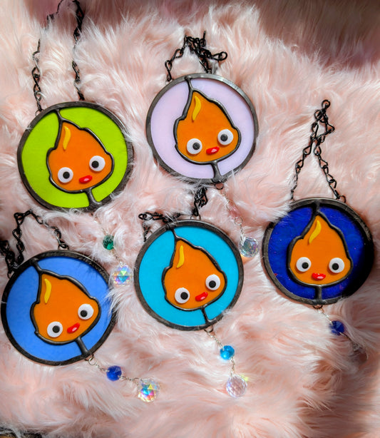 Calcifer Circle Stained Glass