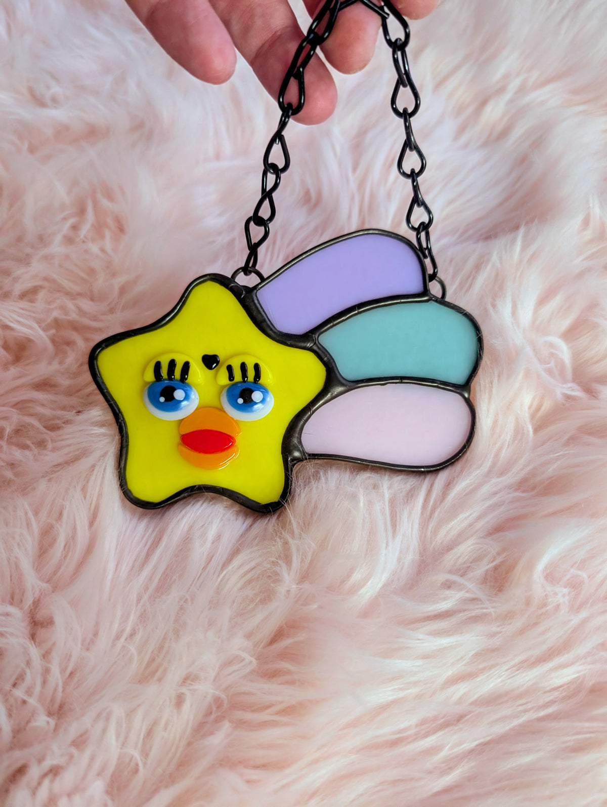 Shooting star stained glass