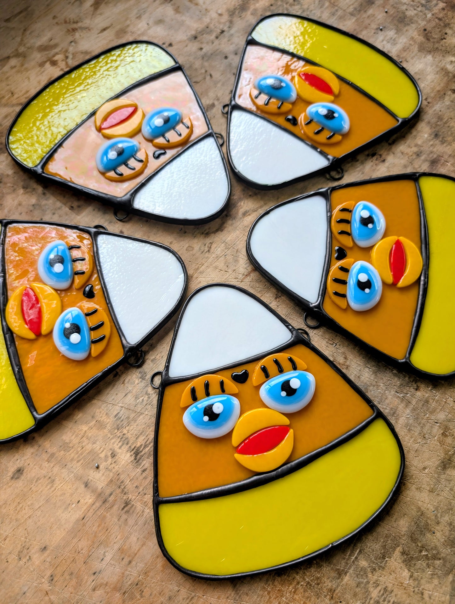 Furby Candy Corn Stained Glass