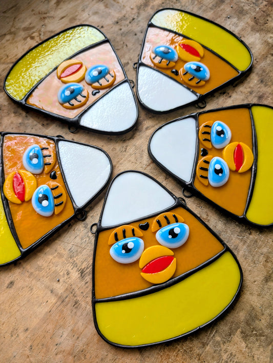 Furby Candy Corn Stained Glass